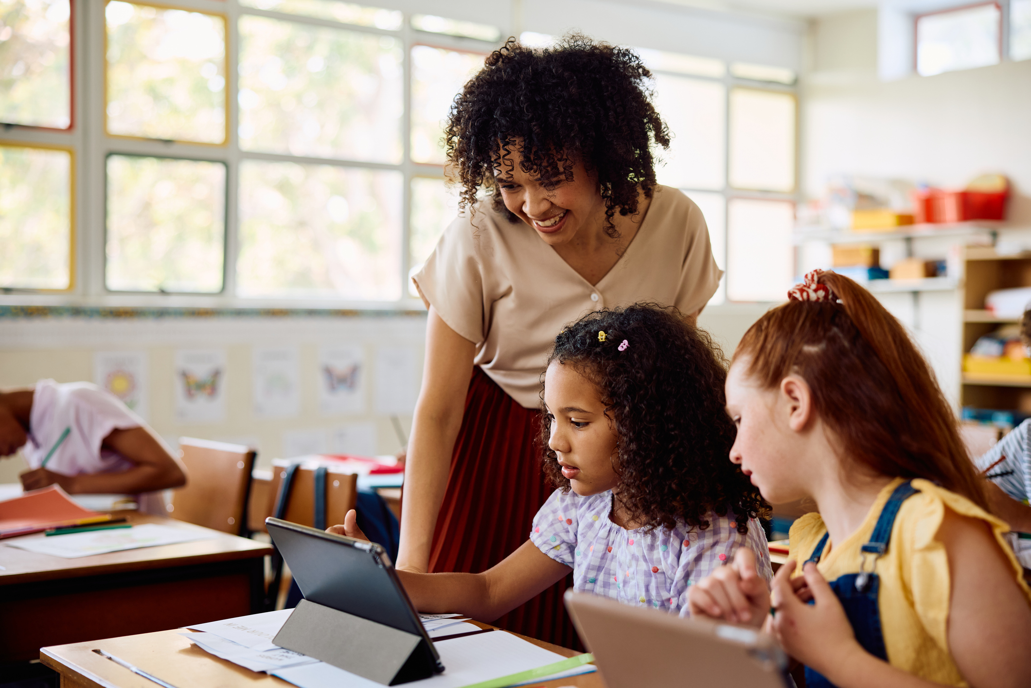 Students and educators in a learning environment